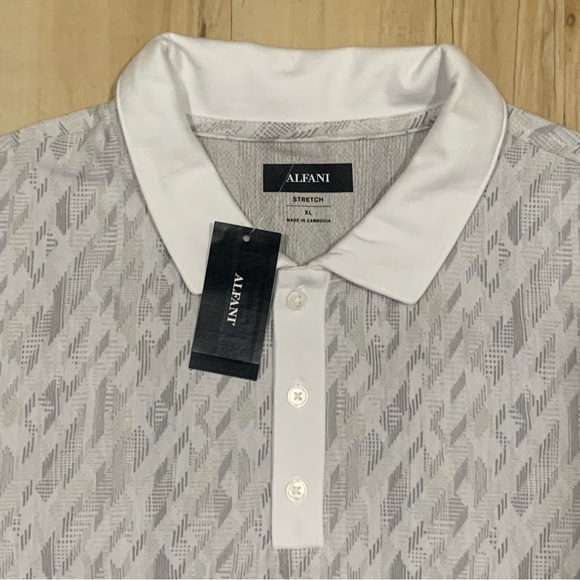 ALFANI Men's Geometric-print Polo, Size XL - Picture 2 of 7